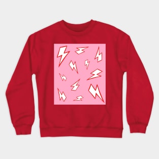 Pink and Red Lightning Pattern Crewneck Sweatshirt